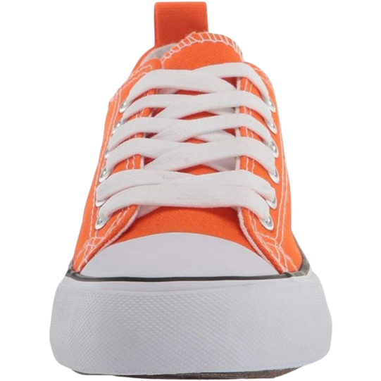 Low Top Cap Toe Women Sneakers Tennis Canvas Casual Shoes Flats Orange Size 11