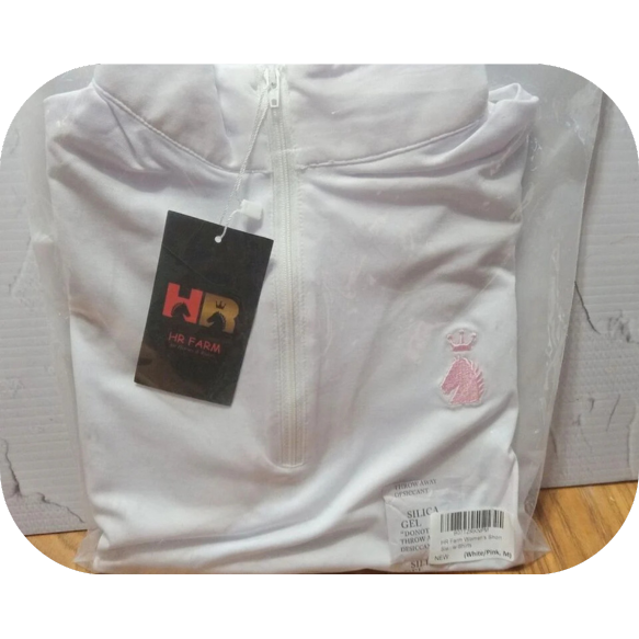 Women's Quick Dry Short Sleeve Rider Sport Sun Shirt Medium White/Pink