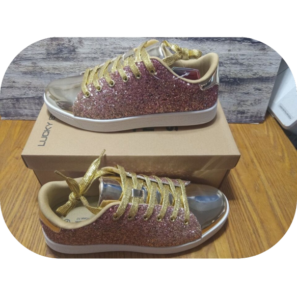 Glitter Sneakers Lace up Fashion Sneakers Sparkly Women Shoes 10 B(M) US Gold