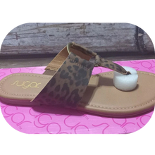 Load image into Gallery viewer, Sugar Women&#39;s Price Flat Thong Sandal with Ring Hardware Leopard 10
