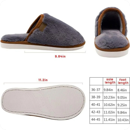 Slipper Soft Plush Fleece House Slippers Anti-Slip Warm Cozy Wool Navy Blue 9