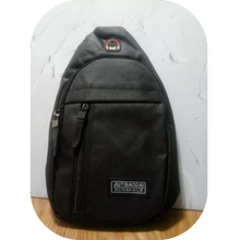 Load image into Gallery viewer, Black Nylon Leisure Sports Travel Chest Bag, Zipper Closure With Headphone Port
