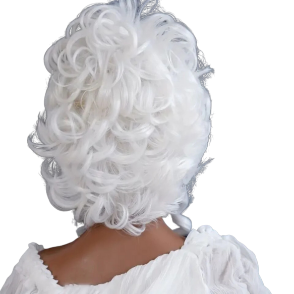 Costume Wig Royal Court Hat Wig, Role Playing 18" Wig, Pure White Cosplay Wig