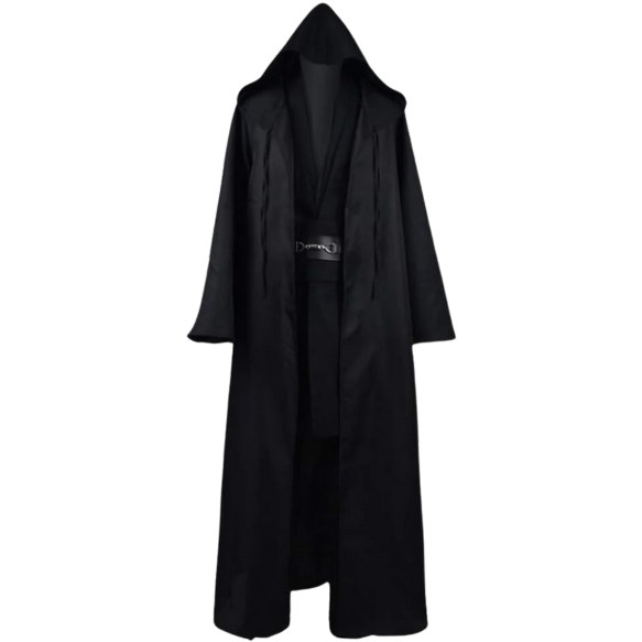 Cosplay Adult Tunic Hooded Robe Outfit Full Set US Size XXX-Large Black Full Set