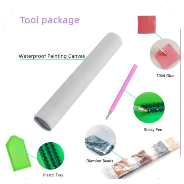 Artificial Diamond Kit  Allover Round Diamonds, 5D Diamond Mosaic Dragon 12"x12"