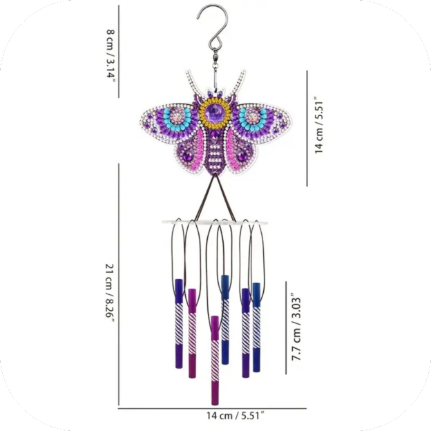 Dragon Windchime Artificial Diamond Art Painting Kit DIY 12" Long