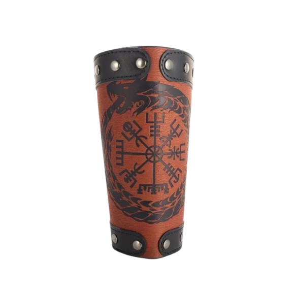 Pr Viking Dragon Compass Design Wristbands PU Leather Wristbands Accessories