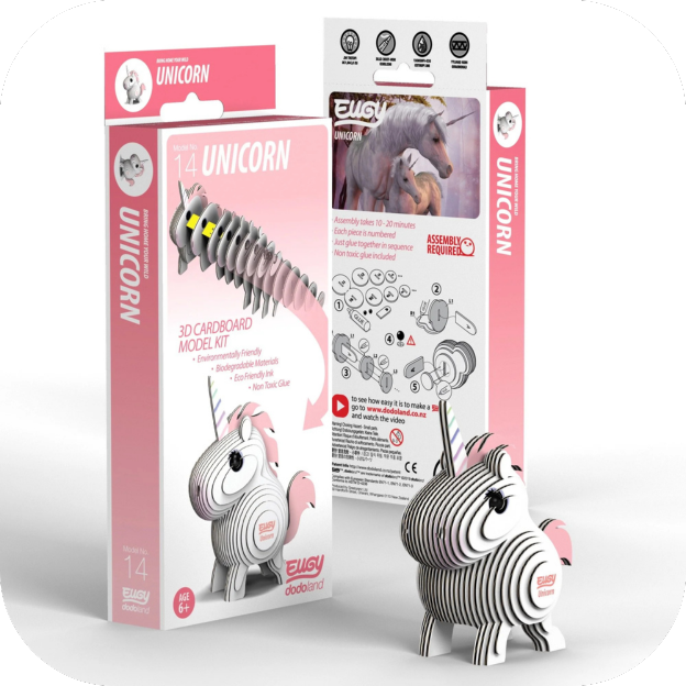 Eugy Unicorn 3D Puzzle — Educational Toy for Boys and Girls, 28 PIece Puzzle