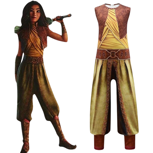 Cosplay Costume Outfit Pretend Play Dress Up Clothes with Cloak 8-12 yrs