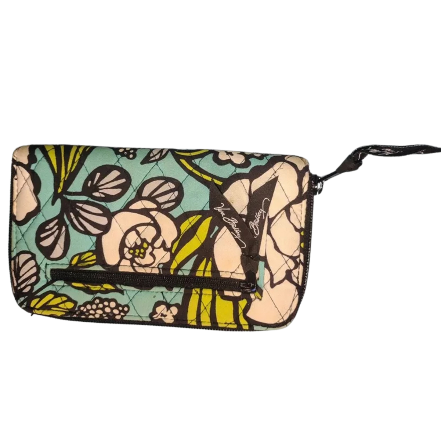 Vera Bradley Full Zip Around Wallet RETIRED PATTERN ISLAND BLOOM 8"x5"