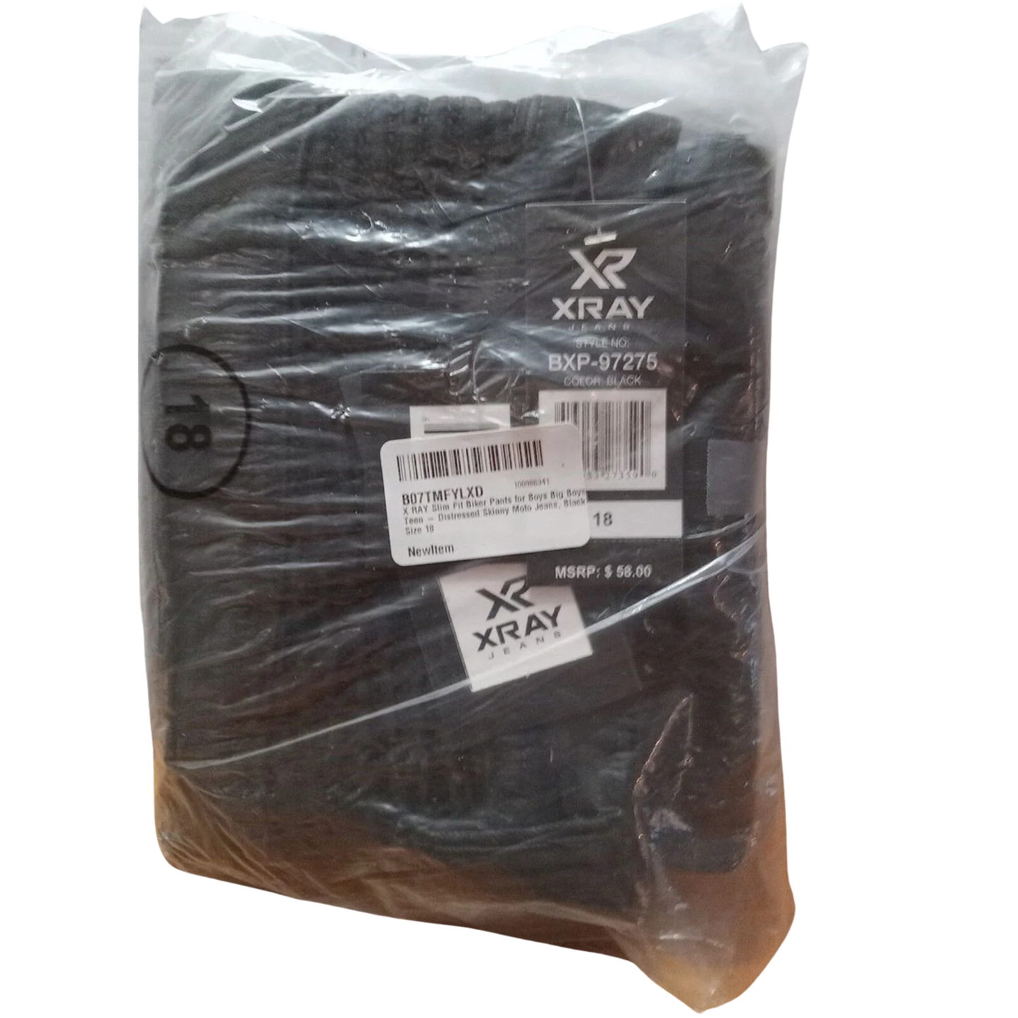 Slim Fit Biker Pants For Teens Distressed Skinny Moto Jeans Black Size 18