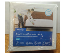 Load image into Gallery viewer, Zippered Mattress Cover Water &amp; Bed Bug Proof Noiseless &amp; Absorbent King White
