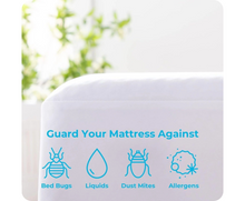 Load image into Gallery viewer, Zippered Mattress Cover Water &amp; Bed Bug Proof Noiseless &amp; Absorbent King White
