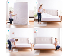 Load image into Gallery viewer, Zippered Mattress Cover Water &amp; Bed Bug Proof Noiseless &amp; Absorbent King White
