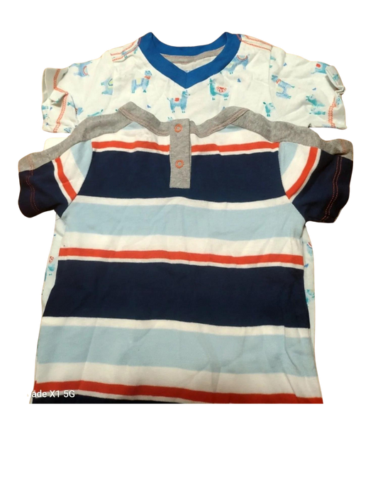 Burt's Bees Baby® Baby Boys 2pk Romper Set 3 Month Llamas & Stripes