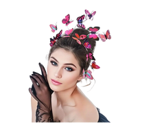 Load image into Gallery viewer, Elegant Butterfly Decorative Head Band Non Slip Hair Hoop Rose Red
