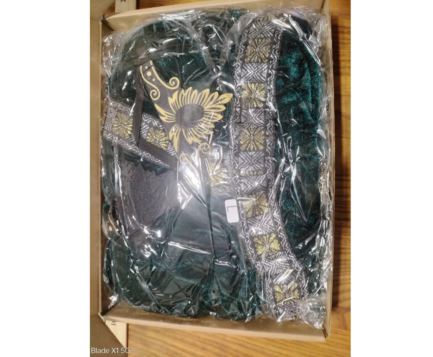 4 Pcs Medieval Women Princess Dress with Waistband Renaissance Green L