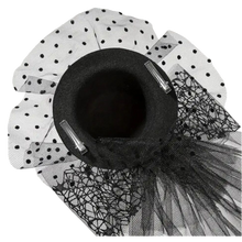 Load image into Gallery viewer, Pumpkin Decor Black Hat Head Veil Mesh Lace Veil Head Piece Hair Accessories
