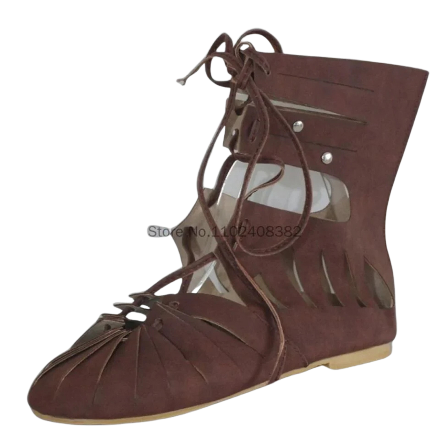 Medieval Gothic Boots Lace Up Shoes Cosplay Costume Flat Sandals Size 8.5 42