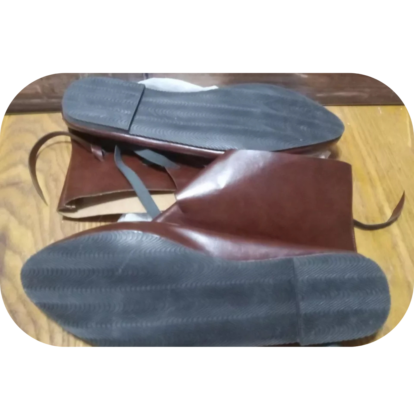 Medieval Viking Cosplay PU Leather Boots Pirate Paladin Knight Prince brown 8.5