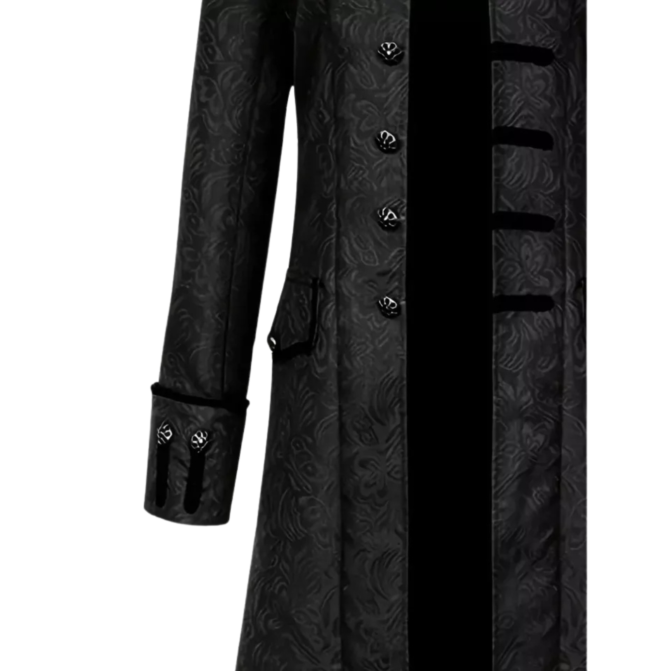 Vintage Style Single Breasted Stand Collar Overcoat Dinner Jacket Black 44 US 11