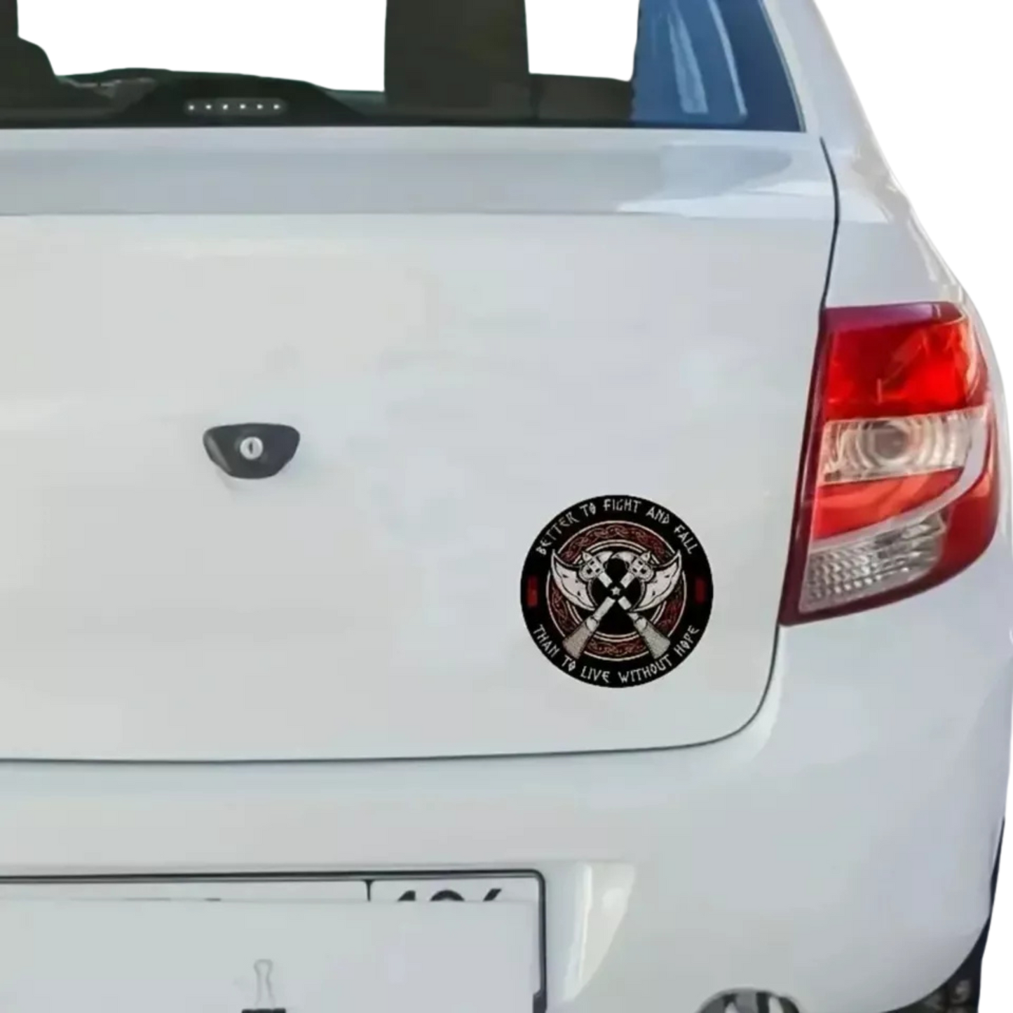 Viking Battle Axe Better To Fight & Fall Than To Live Without Hope Car Sticker