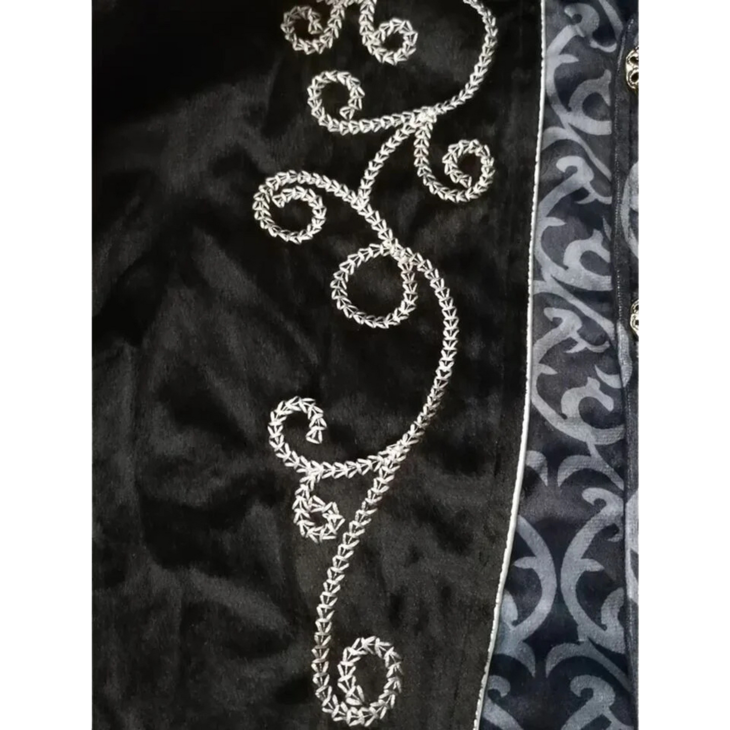 Embroidered Victorian Tailcoat Medieval Frock Coat Renaissance Black XXL 44