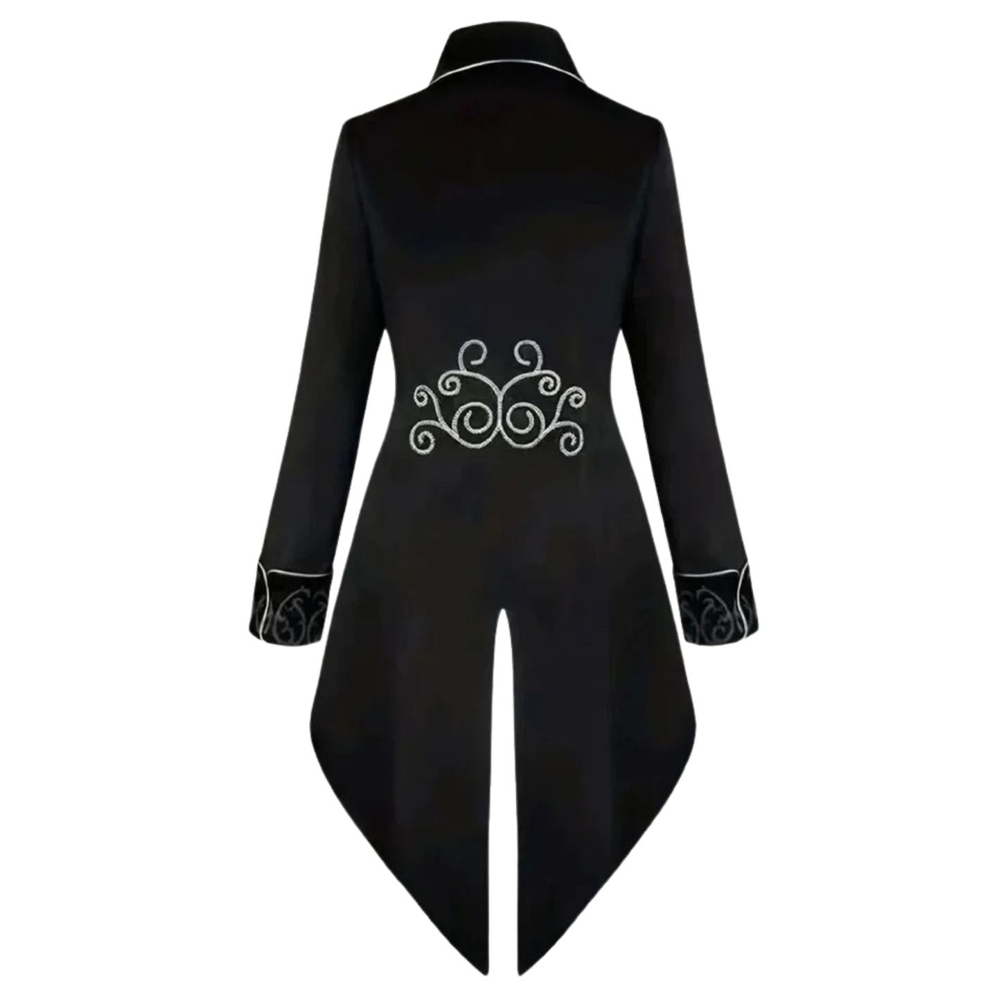 Embroidered Victorian Tailcoat Medieval Frock Coat Renaissance Black XXL 44