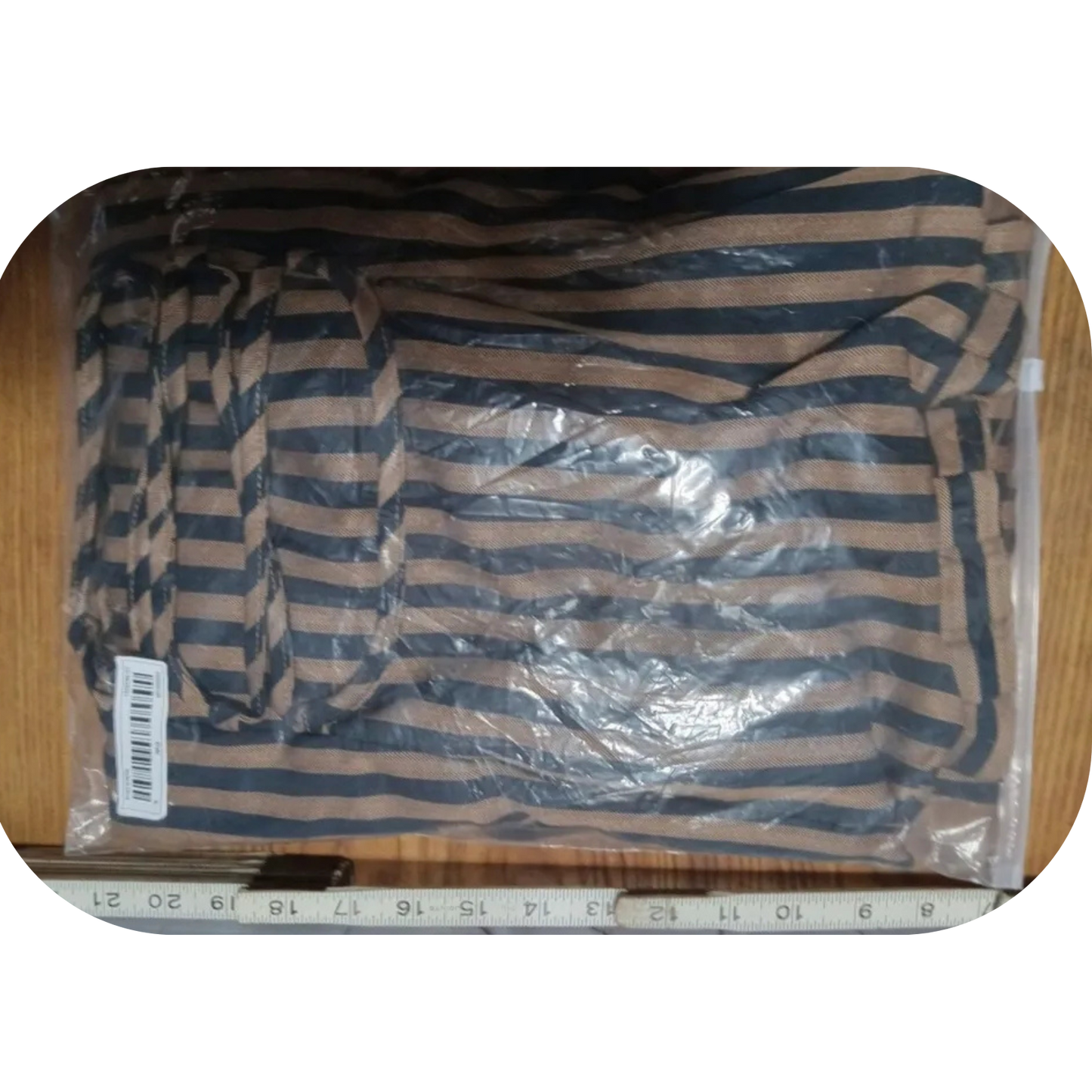 Striped Single Breasted Jacket Vintage V-neck Long Sleeve Outwear Khaki / XL(12)