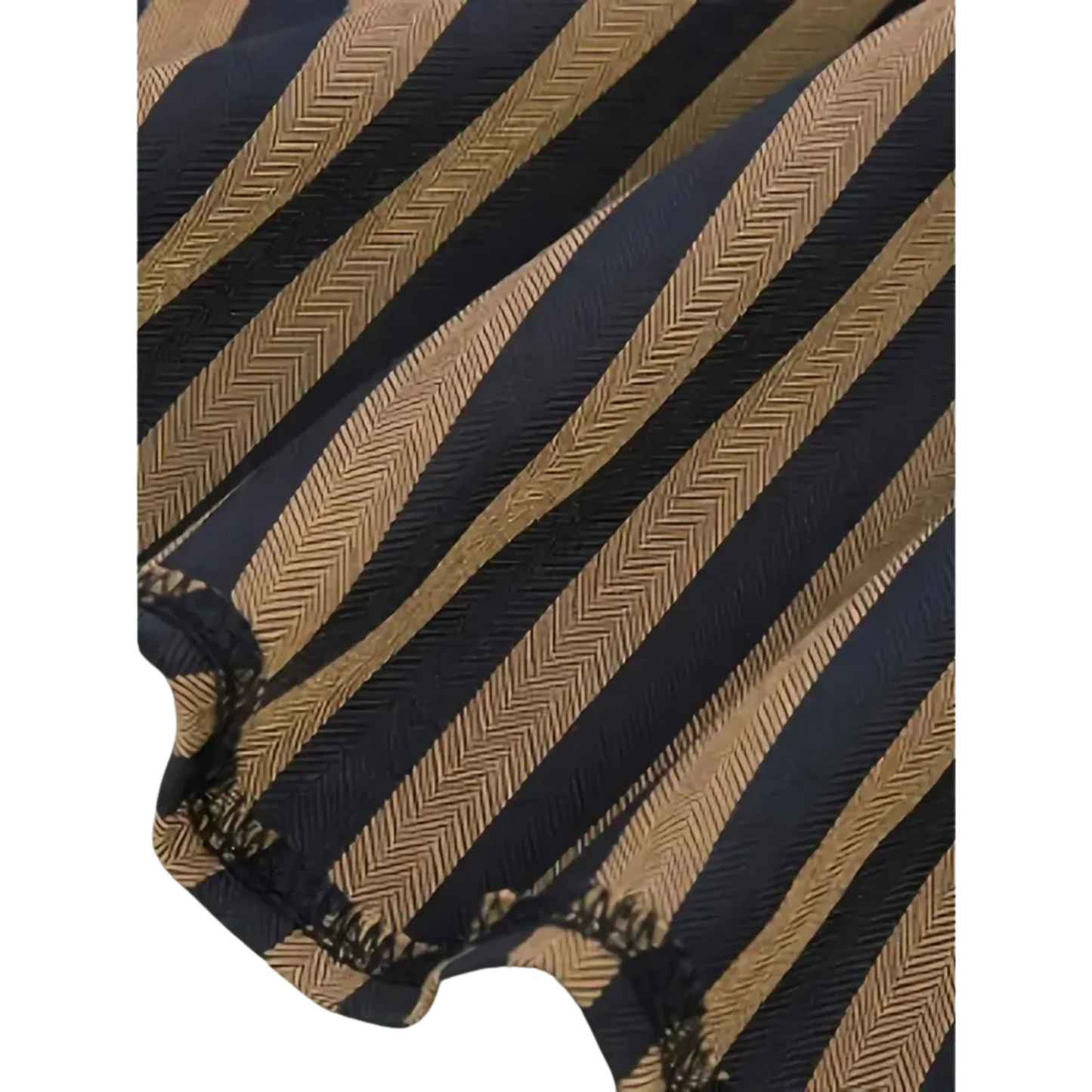 Striped Single Breasted Jacket Vintage V-neck Long Sleeve Outwear Khaki / XL(12)