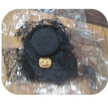 Load image into Gallery viewer, Pumpkin Decor Black Hat Head Veil Mesh Lace Veil Head Piece Hair Accessories
