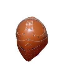 Load image into Gallery viewer, Medieval Brown Vegan Leather Helmet Viking Pirate Warrior Hat Soldier Cosplay
