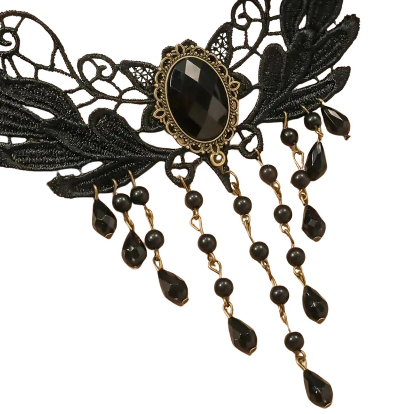 Gothic Multilayer Black Crystal Black Lace Necklace Club Decor Neck Jewelry