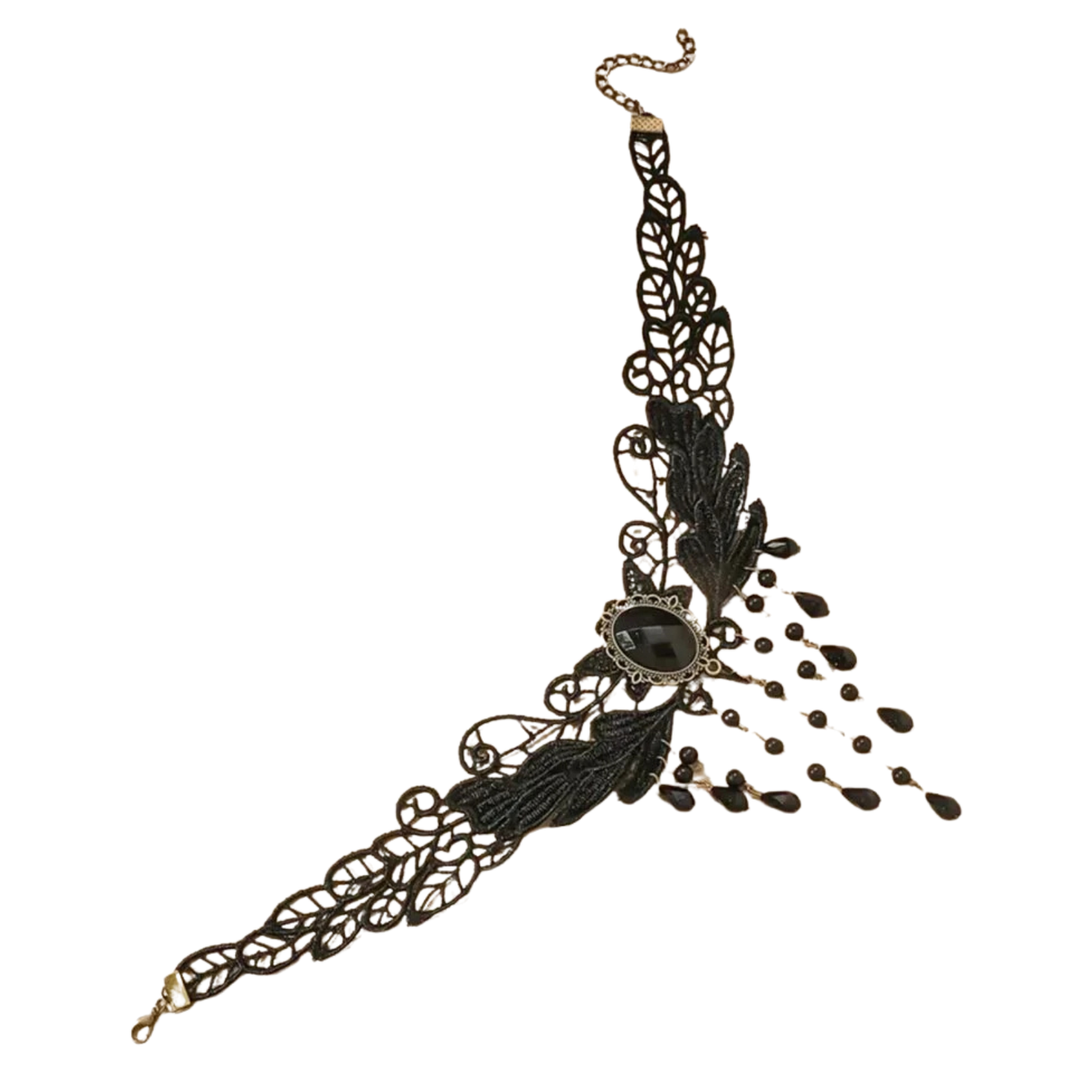Gothic Multilayer Black Crystal Black Lace Necklace Club Decor Neck Jewelry