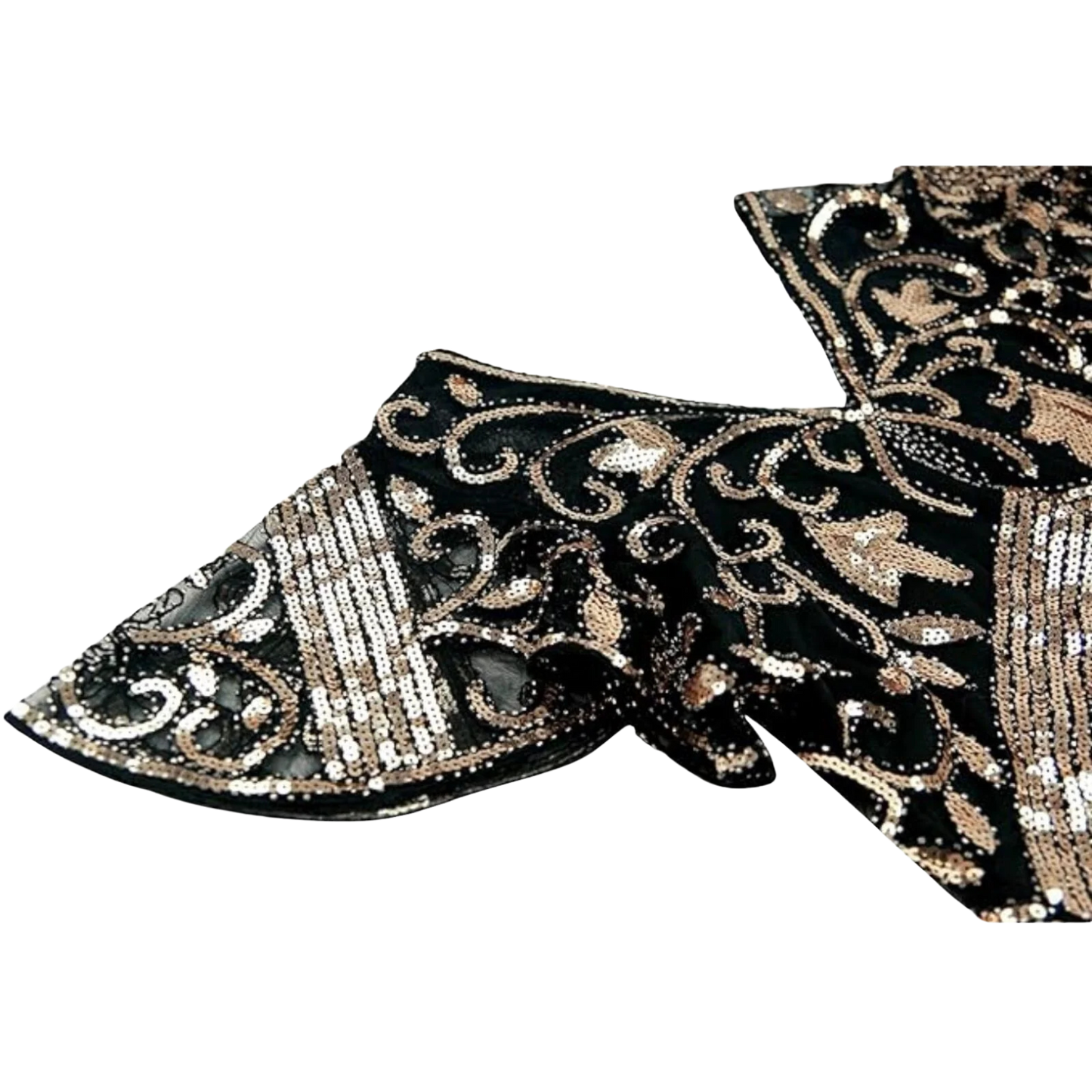 1920s Sequins Gatsby Cocktail Flapper Dresses Medium Black Silver