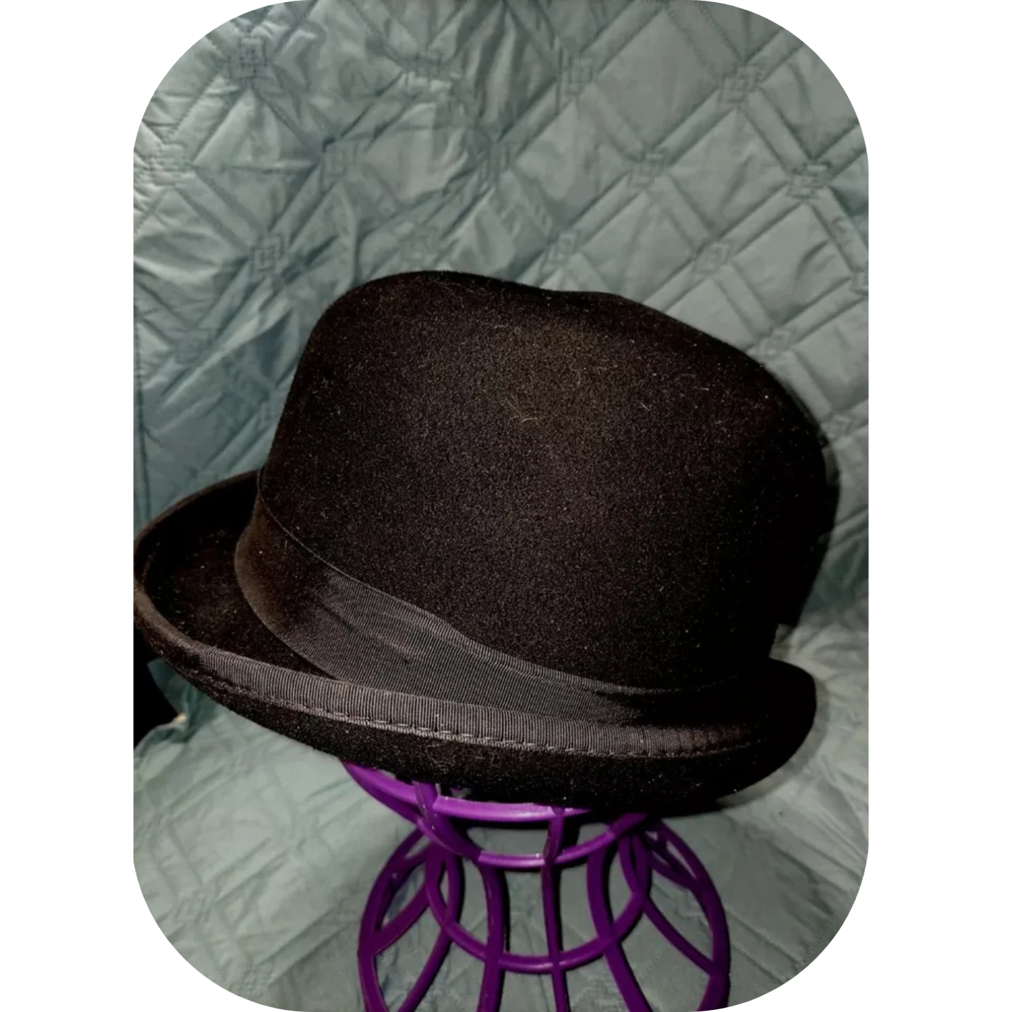 Reed Hill 90% Wool Bowler Hat Size 6 3/4 Black