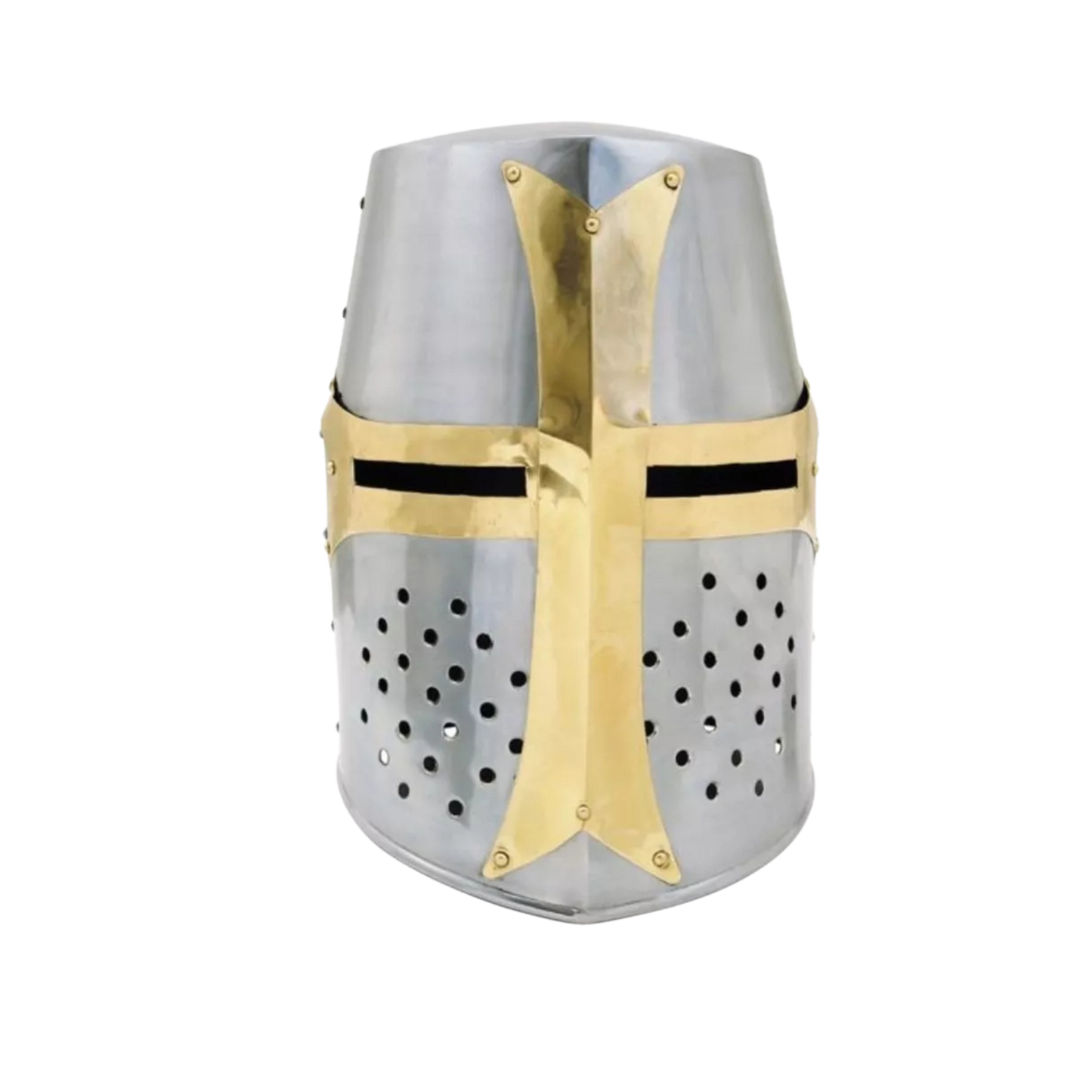 BRASS CRUSADER GREAT HELMET FULL SIZE