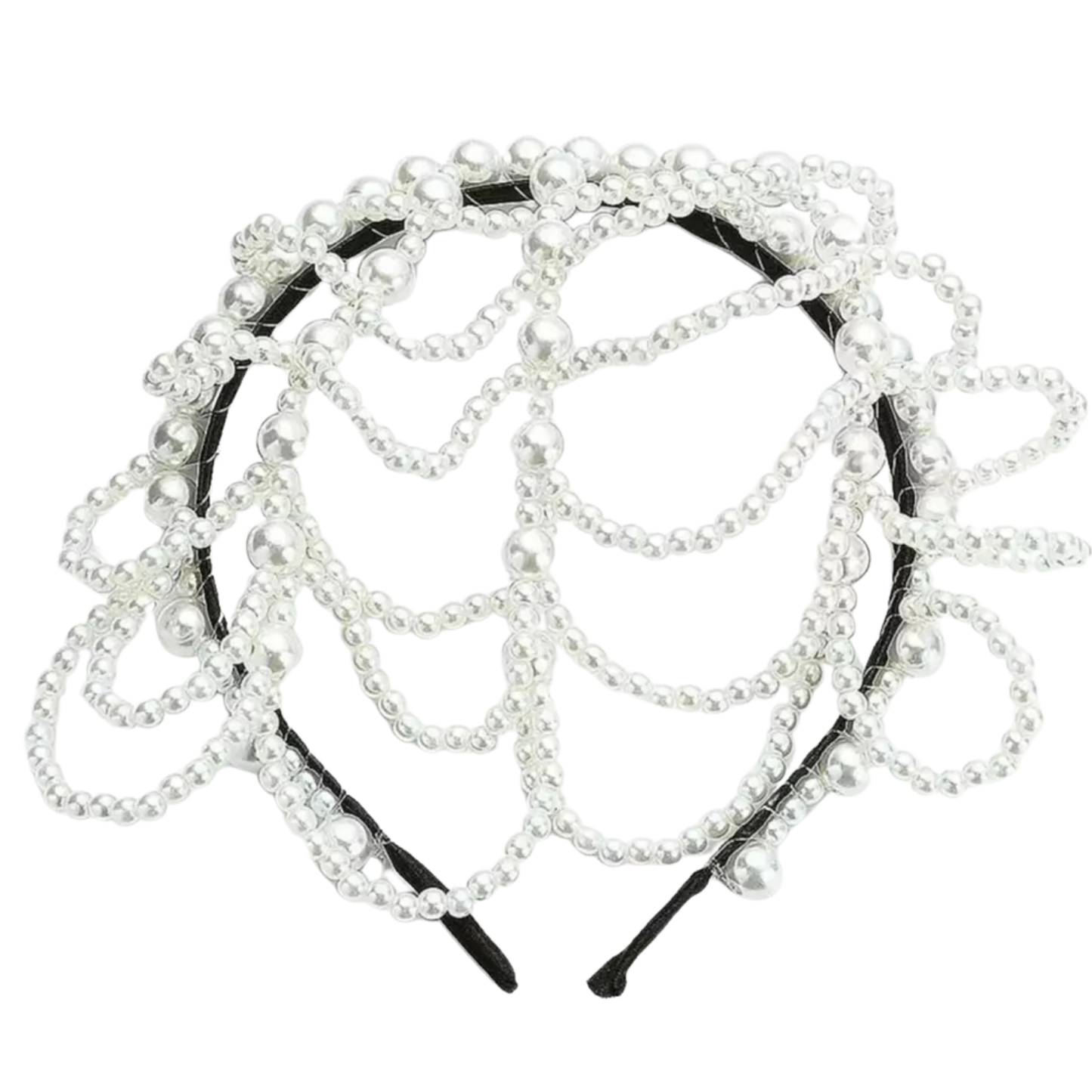 Faux Pearls Head Jewelry Festival Costume Hair Headband Chain For Women