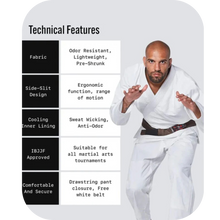 Load image into Gallery viewer, Men&#39;s Essential White Brazilian Jiu Jitsu BJJ Gi White with White Belt Size A1
