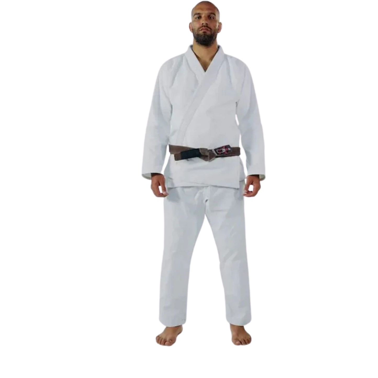 Men's Essential White Brazilian Jiu Jitsu BJJ Gi White with White Belt Size A1