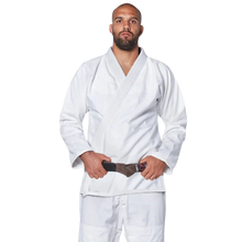 Load image into Gallery viewer, Men&#39;s Essential White Brazilian Jiu Jitsu BJJ Gi White with White Belt Size A1
