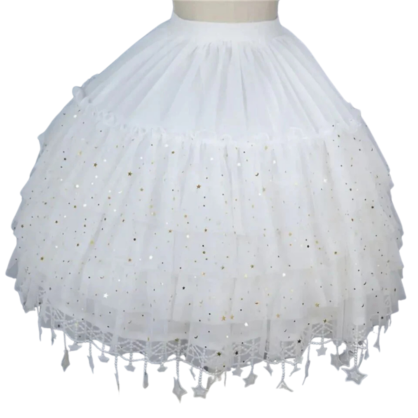 Sequin Tulle Skirt - Perfect for Weddings, Cosplay, and Dress Up White OSFM