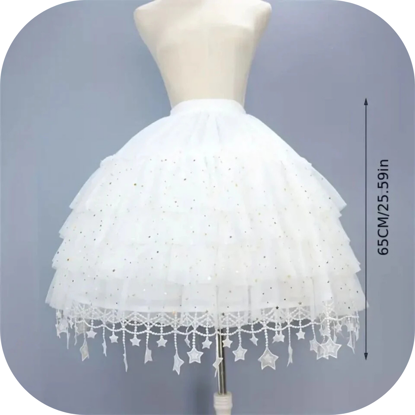 Sequin Tulle Skirt - Perfect for Weddings, Cosplay, and Dress Up White OSFM
