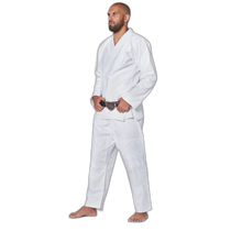 Load image into Gallery viewer, Men&#39;s Essential White Brazilian Jiu Jitsu BJJ Gi White with White Belt Size A1
