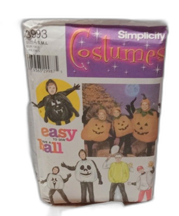 Simplicity Costume Pattern 3993 Size A S M L Pumpkin Ball Partially cut