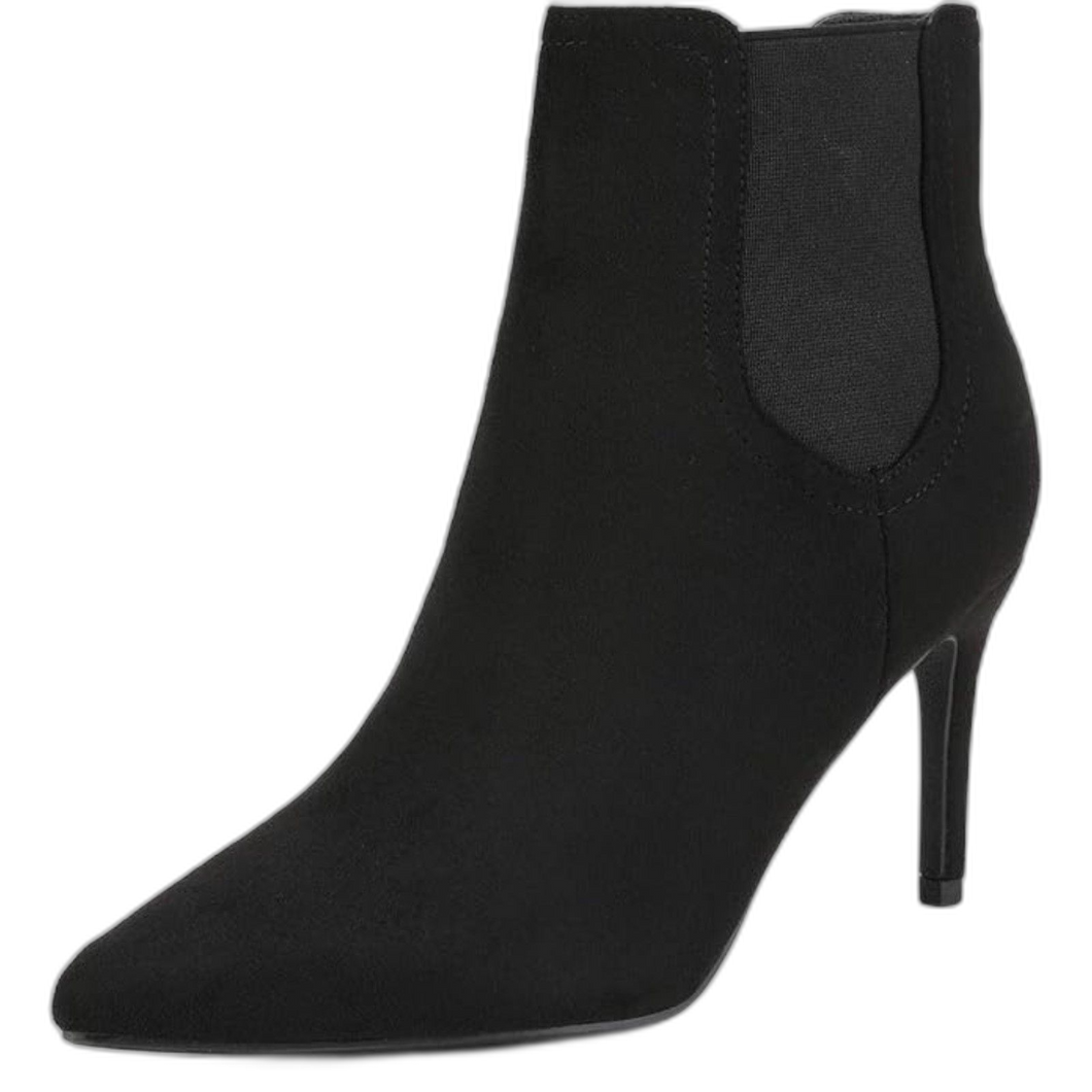Black Suede Pointed Toe Stiletto High Heel Ankle Booties Size 6 B(M) US Kizzy-1