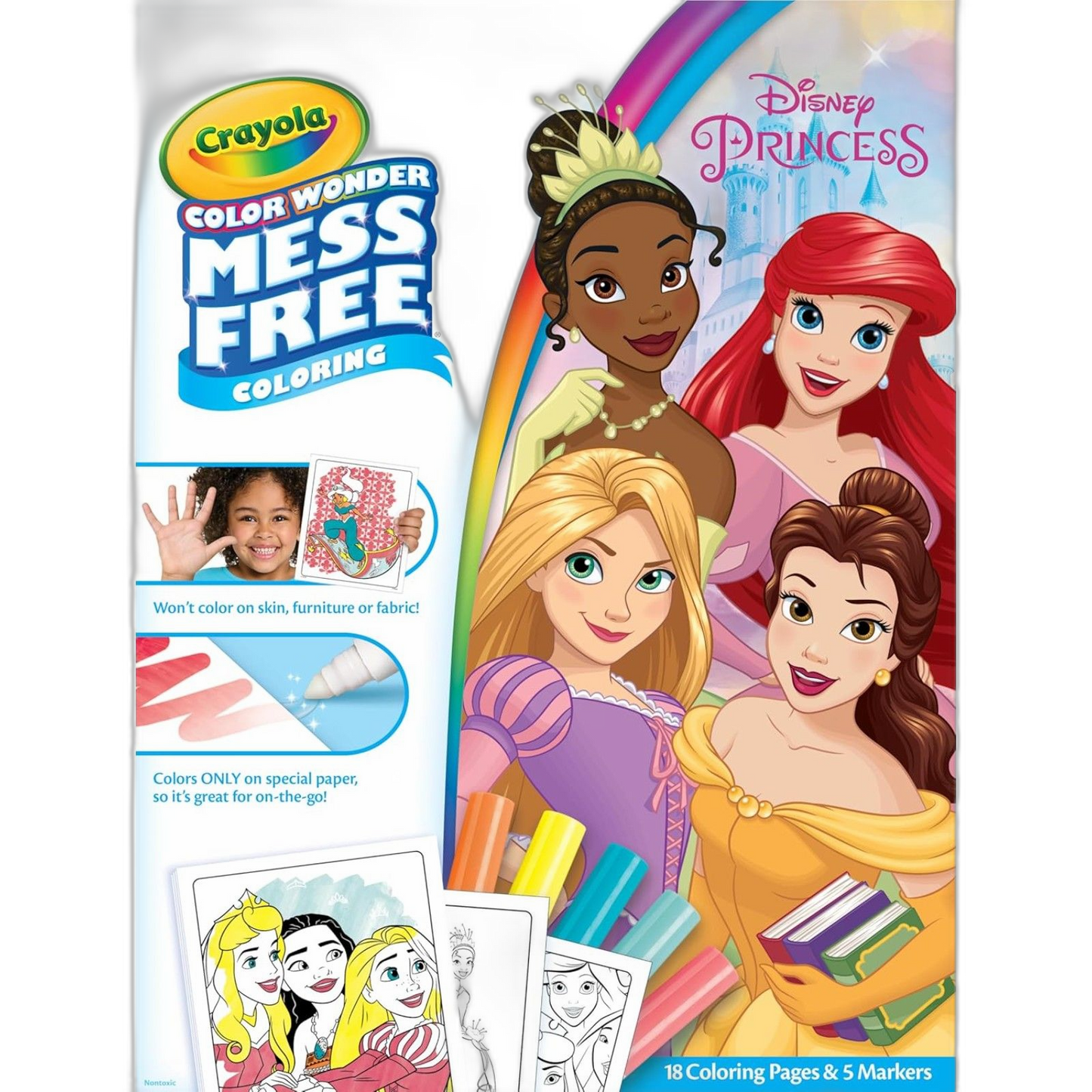 Crayola Wonder Disney Princess Pages Mess Free Coloring, Gift for Kids, Age 3-6