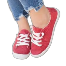 Load image into Gallery viewer, Comfort-01 Women&#39;s Classic Slip-On Comfort Fashion Sneaker Red 9
