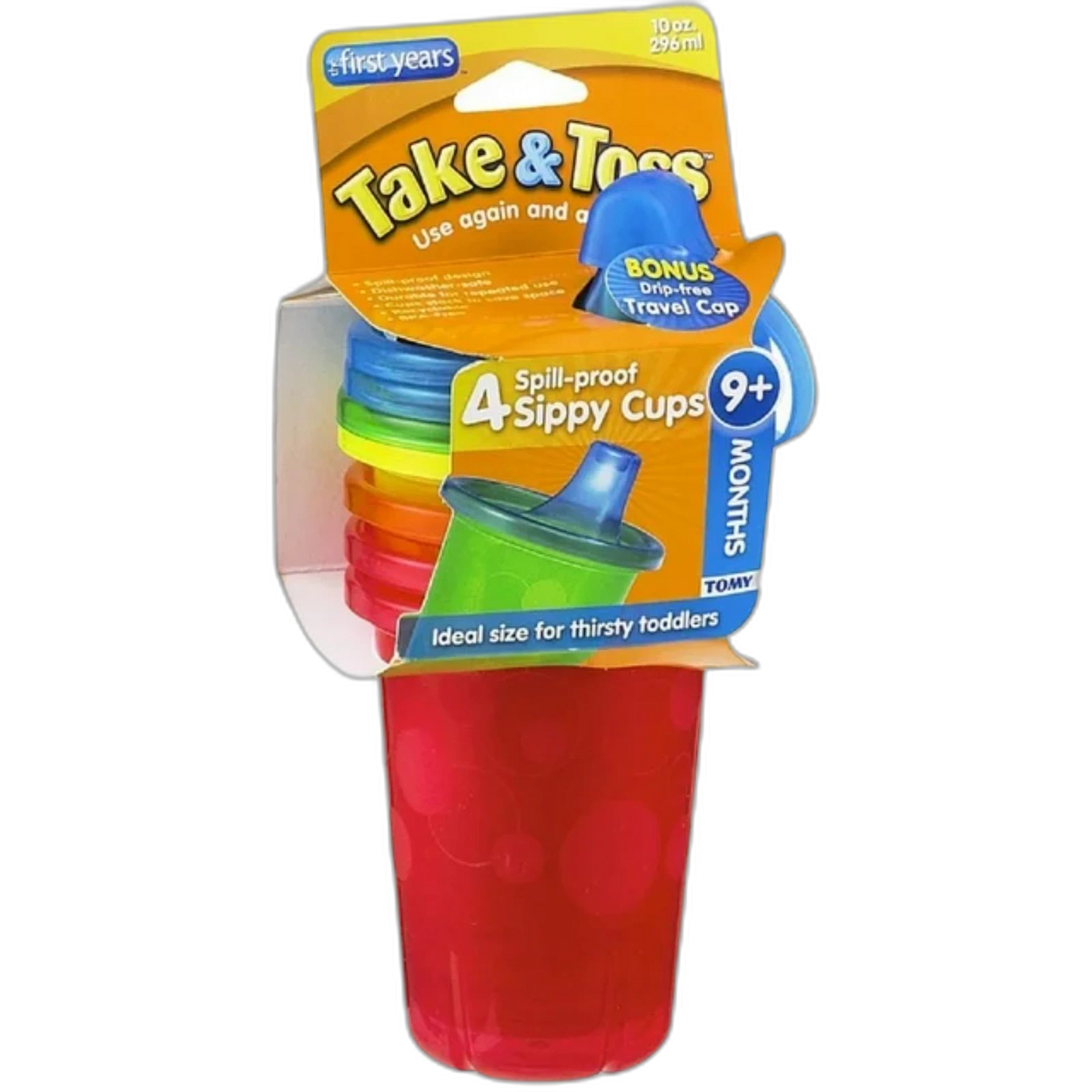 The First Years Take & Toss Spill-Proof Cups 10-Oz 6 Pack Distressed Packaging