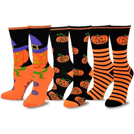 Fun Novelty Halloween Party Socks Crew Lowcut Knee High 9-11 Multipair